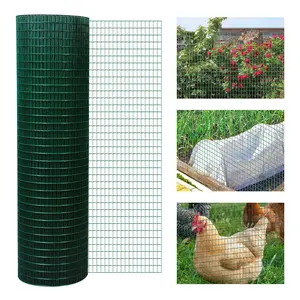 PVC Coated Steel Mesh Fencing – Rust-Resistant, 98' L x 35.5" H. Multi-Utility for Poultry, Kennels, Gardens. Bendable, Reusable, Easy Storage. 1" x 0.5" Mesh