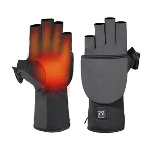 New Heated Gloves Palm Heating Fingerless Touchscreen Compatible Adjustable Temperature 45°c 50°c 55°c Large Battery 2000mah Upgrade Warm Material Outdoor Sports Gloves