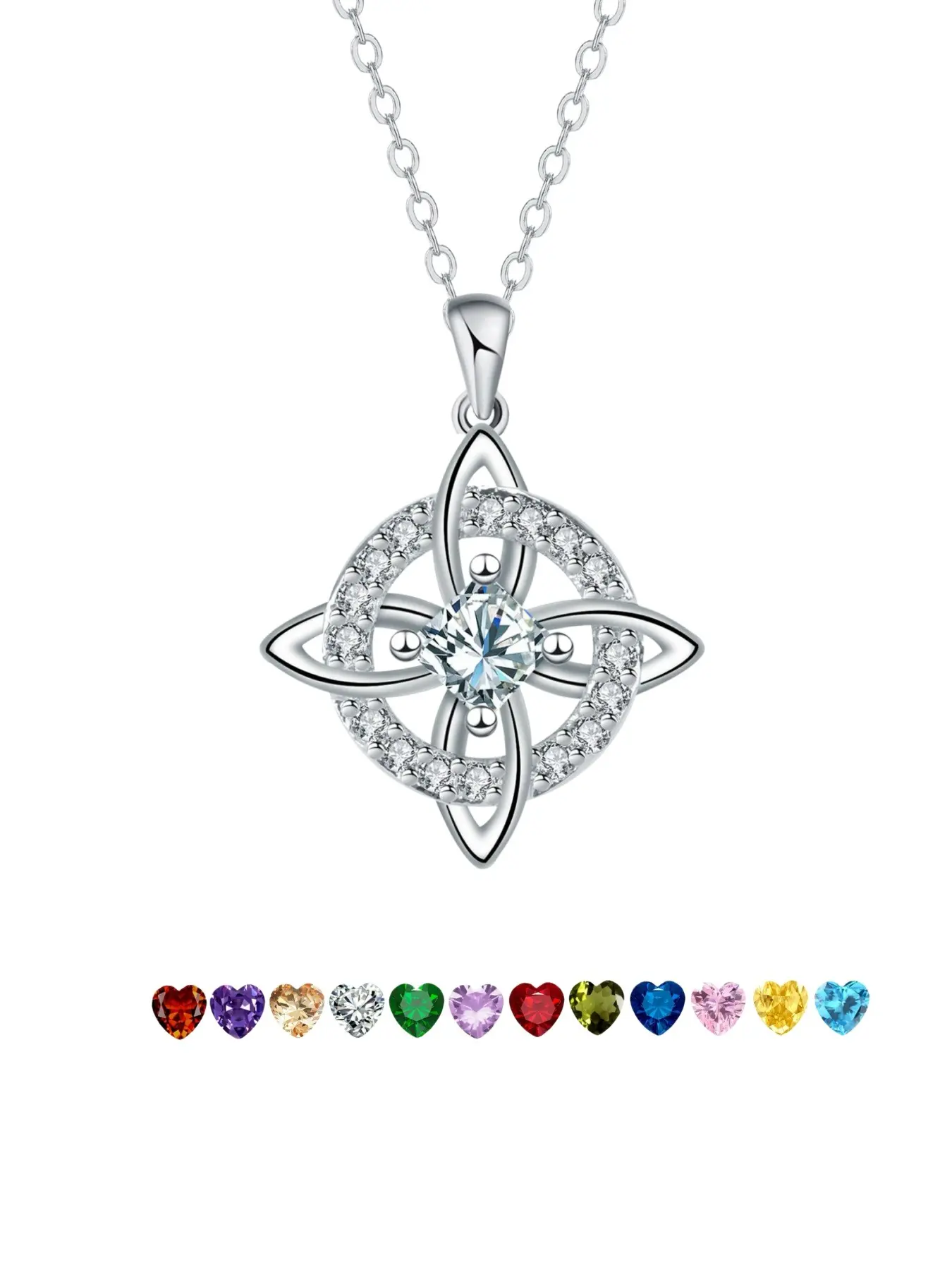 Witches Knot Cubic Zirconia Necklace Hecate Goddess of Witches with Celtic Knot Design Goddess Jewelry Collar Copper with Artificial Gemstone, Fashionable Jewelry, Gift for Women
