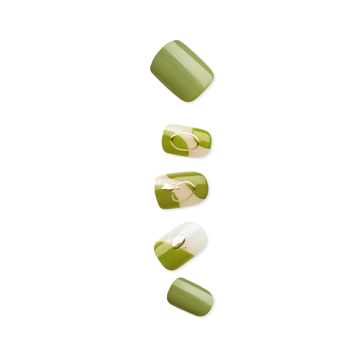Impress Design No Glue Fake Press On Nails - Before Sunrise | Design, Green, Short, Squoval, Manicure