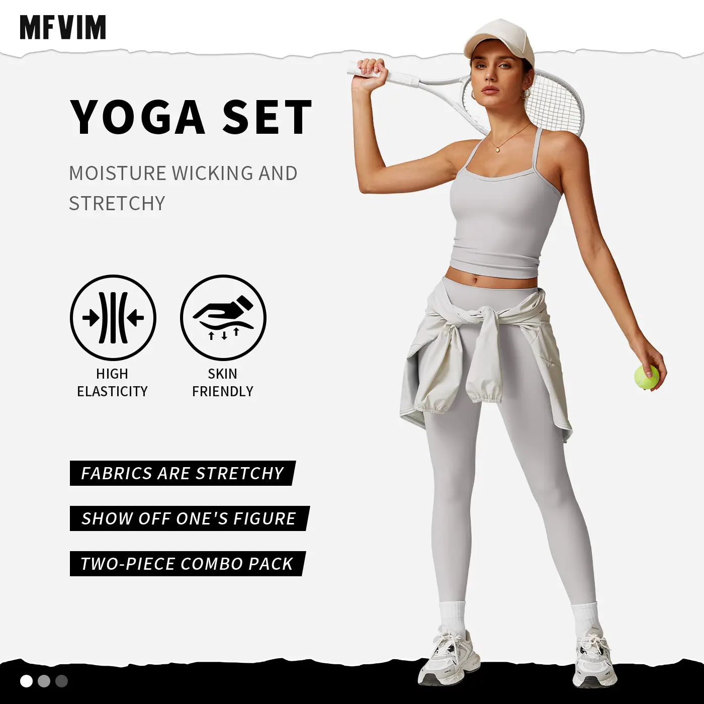 Camisole undershirt leggings sportswear comfortable breathable yoga suit running fitness playing tennis sports suit summer sports suit women high waist collect small stomach tight long suit Workout Sets