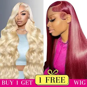 [Combo sale 26"&24"]" buy 1 get 2 wig " 613 Body Wave Lace Front Wigs 13x4 Human Hair with Baby Hair 180%DensityStraight Human Hair Wigs for Women