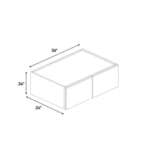 Liberty Shaker Black - 36 Inch Deep Double Door Wall Cabinet - 36" Width x 24" Height x 24" Depth