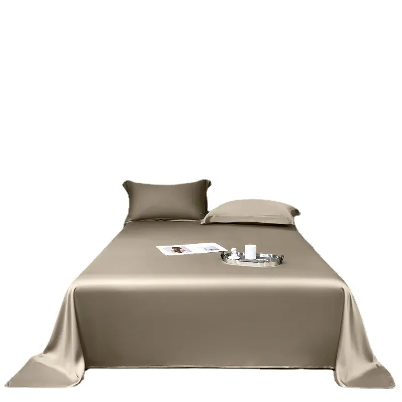 Minimalist Tencel Twill Weave Solid Color Single Bed Sheet - Soft, Lightweight, Silky, Breathable, Cooling, Durable Nantong Textile for Dormitory, 2026 Summer Nordic Bedding (1.6×2.3m, 2.0×2.3m)