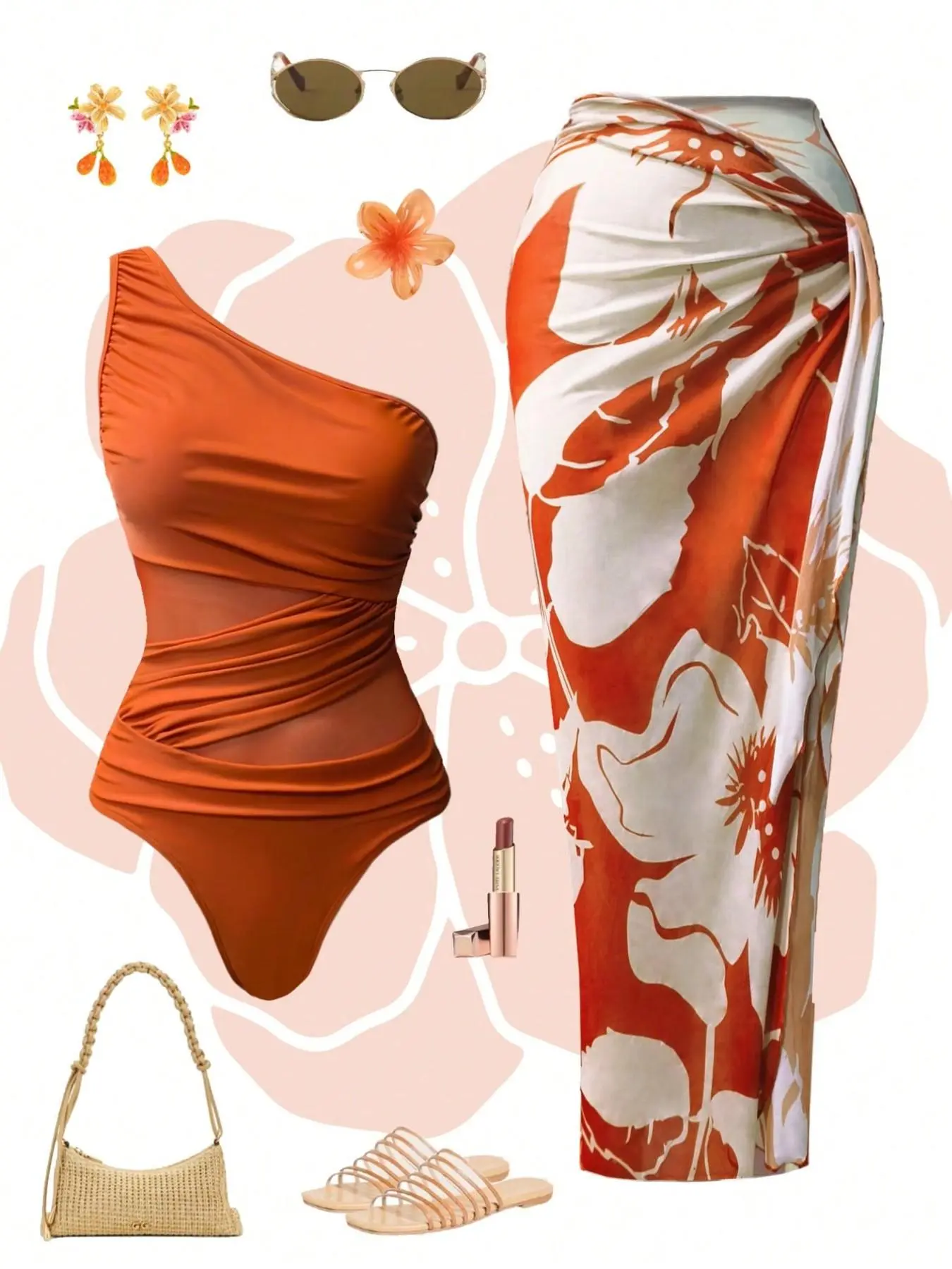 Women's Fashion Two-Piece One-Piece Swimsuit Set
