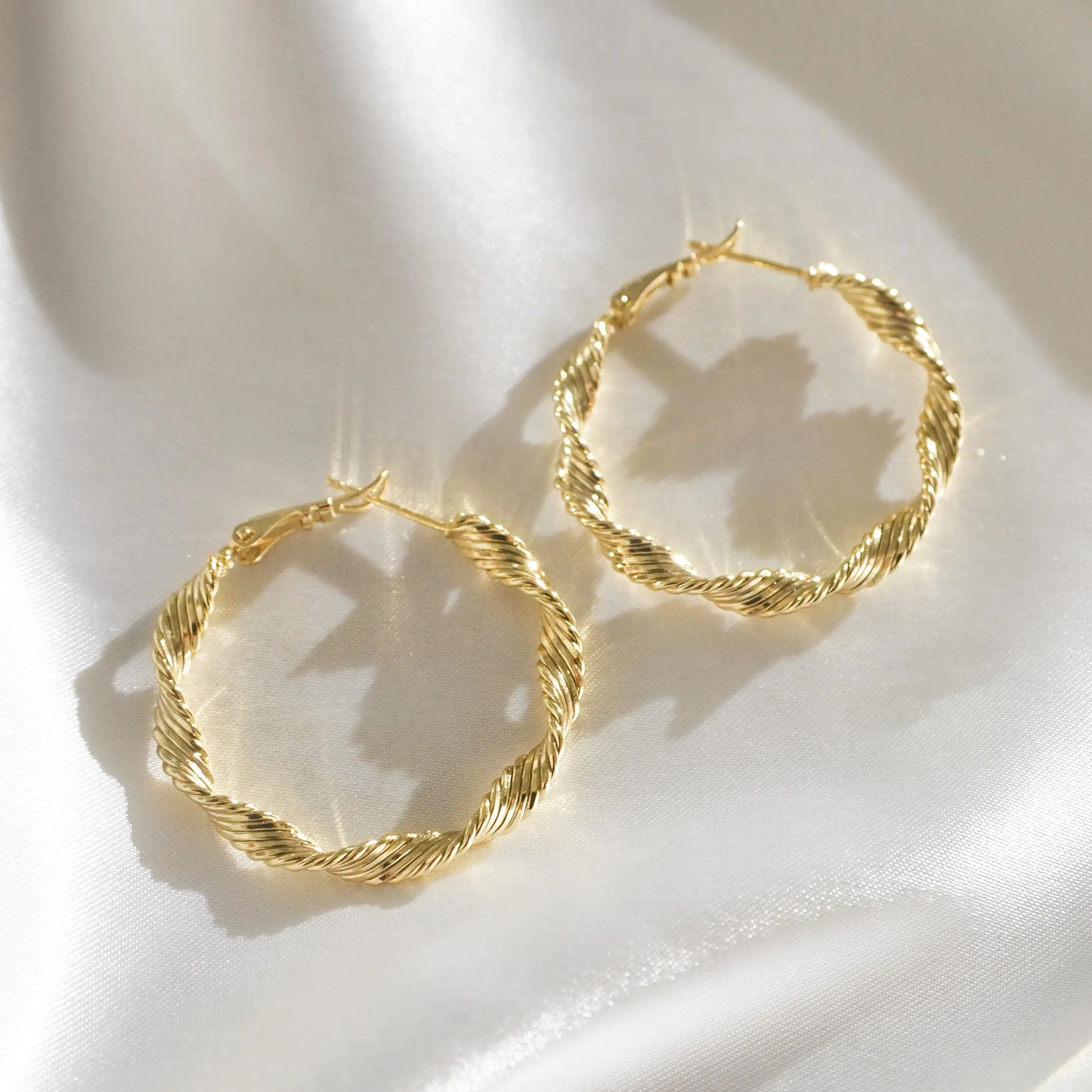 CEBU HOOP EARRINGS | 14K Gold Filled Twisted Hoop Earrings - Inspired by Filipino Craftsmanship & Timeless Style | Women Jewelry