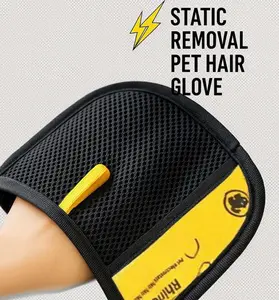 Rhinoceros Pet Grooming Gloves Double-Sided for Cats & Dogs Static Removal Multi-Function for Washing Hair Removal Beauty Sofa Bed Sheets Clothes