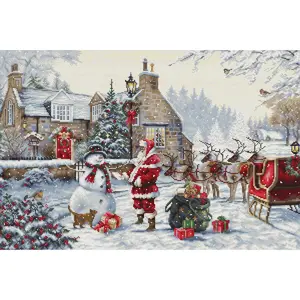 Santa's Cottage BU5011L Counted Cross-Stitch Kit