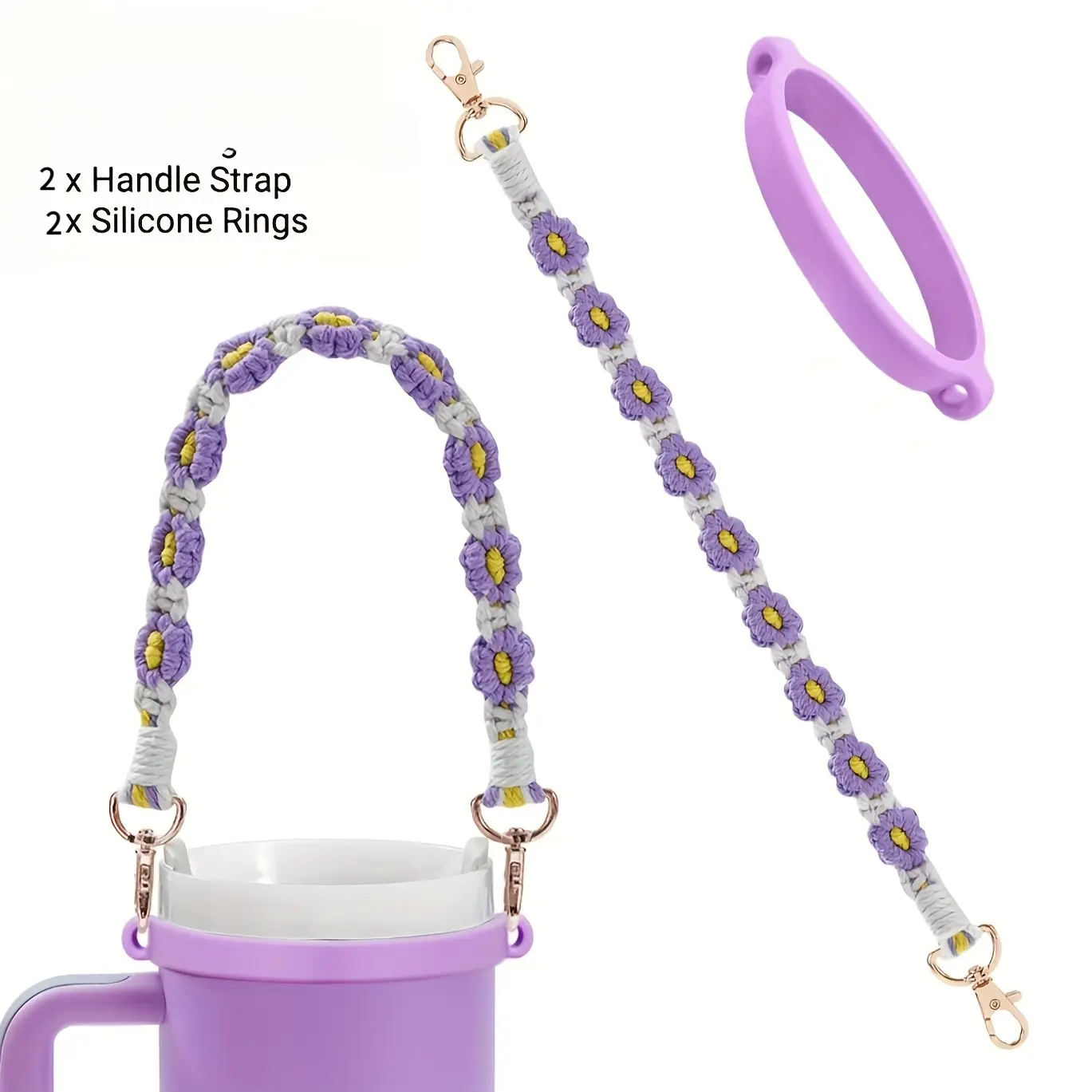 Adjustable Strap, Water Bottle Handle, Cup Accessories, Keychain Set, 0.4-inch Vacuum Suction Straw Cover, Vacuum Boots 30oz/40oz Men And Women