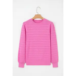 Kay Knit Ribbed Cuffs Crew Neck Sweater