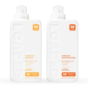 Loaded Laundry Detergent Duos - 100+ Loads (2-Pack) - Plant-Based, 3x Concentrated, Phosphate, Paraben & Dye Free, Made in USA