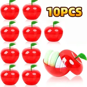 10pcs Plastic Bobbing Apples, Filled Bobbing Apple Containers, Creative Party Favors, Festive Decorations, Halloween & Thanksgiving