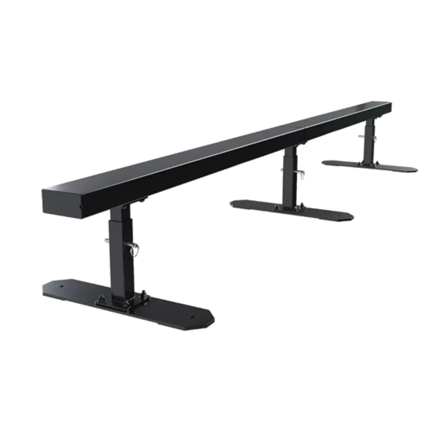 6ft Long Flat Bar Portable Skateboard Ramp Grind Rail for Scooters, Snowboard, Roller Skating-Adjustable Height, Premium Rubber Pad, Durable Stee