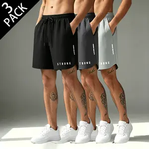 7A Cool Touch antibacterial quick-dry sports shorts for men; breathable loose-fit athletic shorts; loose-fit casual athletic shorts; elastic-waist quick-dry antibacterial running shorts with letter print