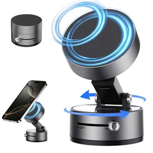 360° Suction Magnetic Phone Mount - Foldable, Adjustable, Compatible with All Phones, Strong Magnetic Base & High-Performance Vacuum Suction Cup