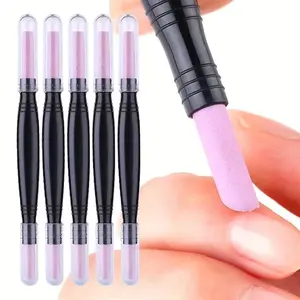 2pc Nail Art Quartz Pen Dual-Head Grinding Brush, Dead Skin Remover with Cap, Sanding Pen, Fine Carving Rod, Manicure Tool Set, Nail Care, Nail Design Pen, Cuticle Exfoliator