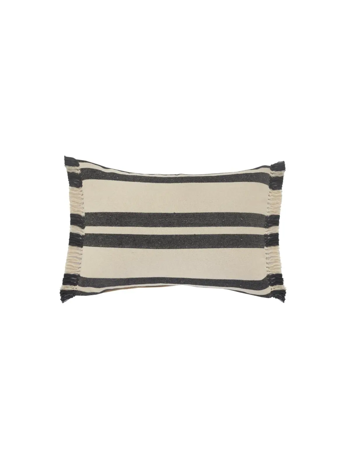 16x16x24 in. Rectangular Gray Striped 100% Cotton Lumbar Throw Pillows Set of 2 - 360 Stand, Zippered, Durable Decorative, Removable Cushions for Outdoor Sofas