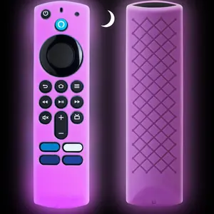 Firestick  Cover Glow in The Dark - TV Stick 4k Remote Cover 3rd Gen, Firestick Remote Case Anti Slip  Sleeve (Purple)