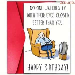 Humorous Senior Birthday Card Set, Includes Envelope & Greeting Card, Personalized Multi-Purpose Gift for Thanksgiving Christmas Hank Cards, Funny Dad Card