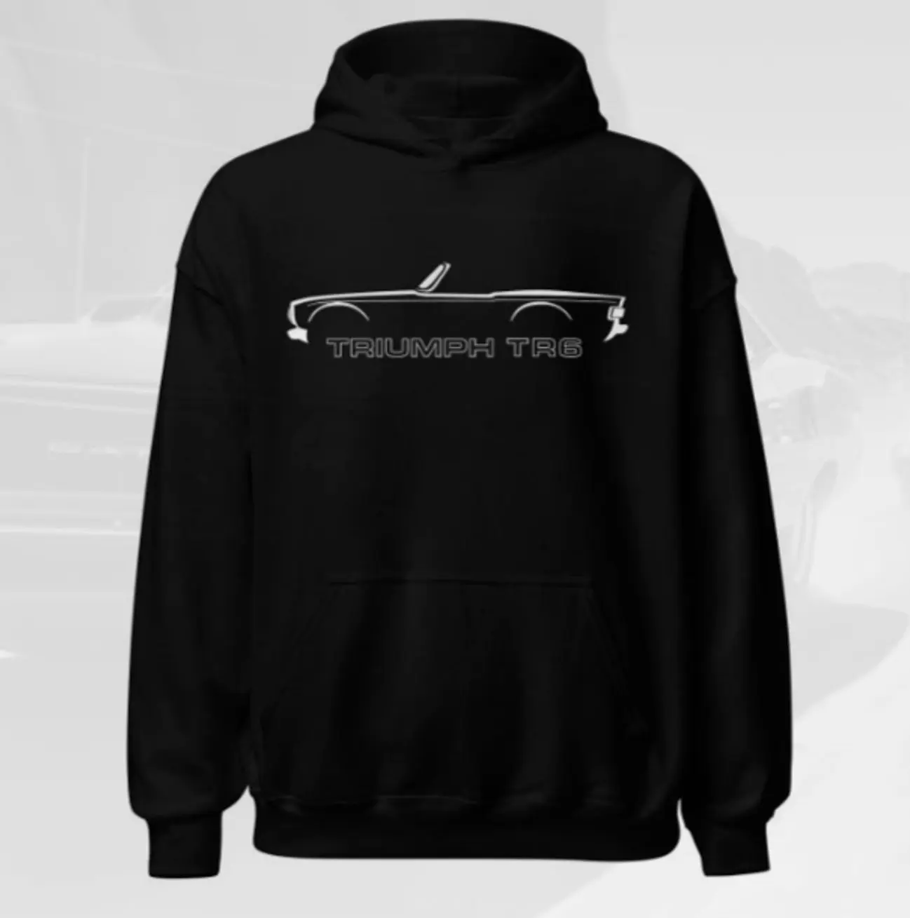 1969-1976 Triumph TR6 Silhouette Hoodie | Classic Roadster Pullover Gifts for Car Enthusiasts T Shirt