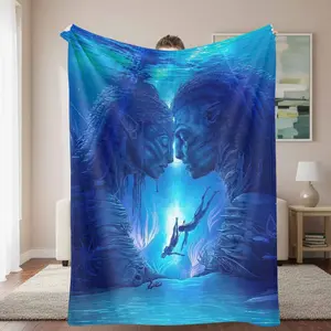Underwater Love Flannel Blanket Avatar Inspired Print Super Soft & Cozy Lightweight Perfect for Snuggling on the Sofa Bed During Travel or at Outdoor Events Ideal Romantic Gift.