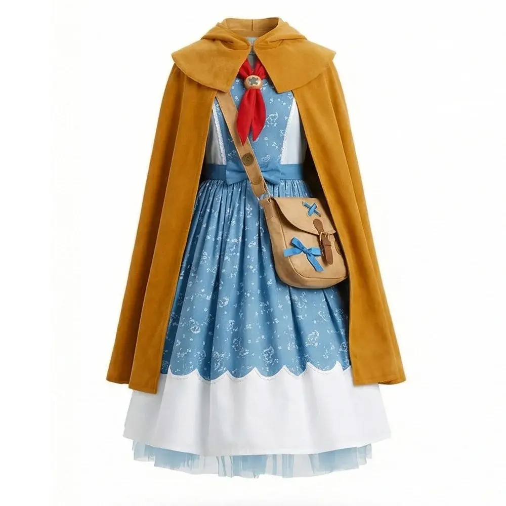 Girls Holly Wheeler Cosplay Costume Blue Dress Brown Cloak Suits Monster Things Roleplaying Carnival Outfits   Funny toys and farce toys