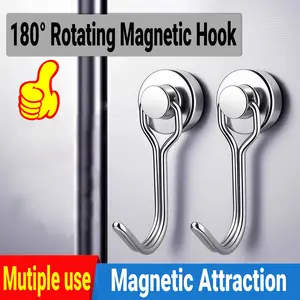 4/10 Pack Magnetic Hooks 30LBS Strong Magnetics Heavy Duty 2026 Cruise Ship Essentials Magnets with Metal Hook for Hanging Refrigerator Home Kitchen Office, 8Pack