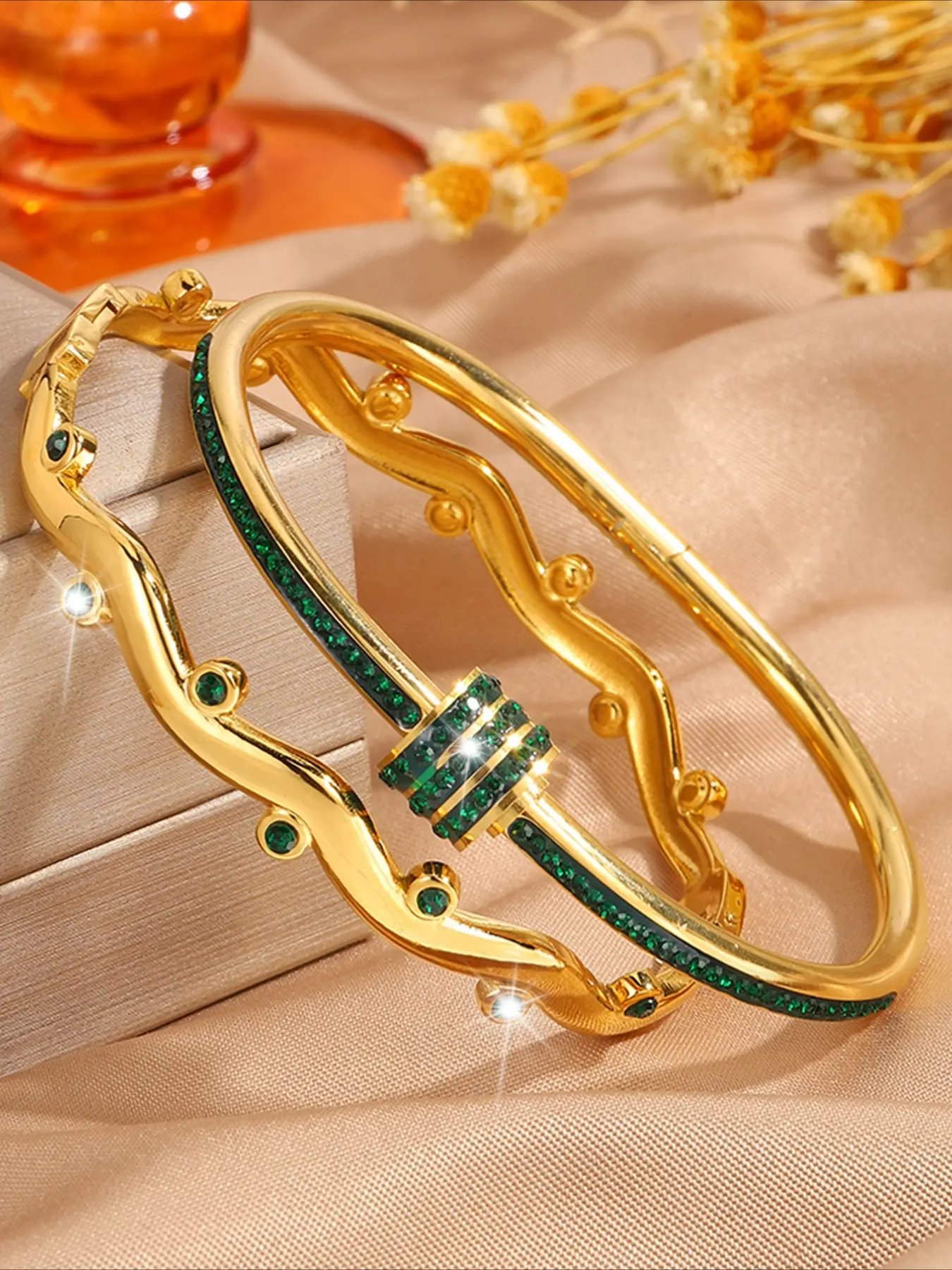 2pcs gorgeous and fashionable stainless steel retro style bracelet set, Matching Bracelets, suitable for dates, parties, daily commuting, and is an excellent gift option, Stackable Bracelets