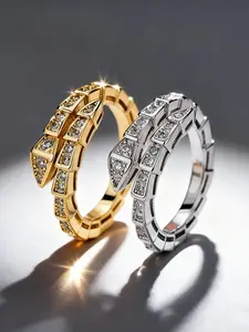 Elegant Rhinestone Open Ring for Women, Perfect for Daily Wear, Parties, Mother's Day, Christmas, New Year Gifts