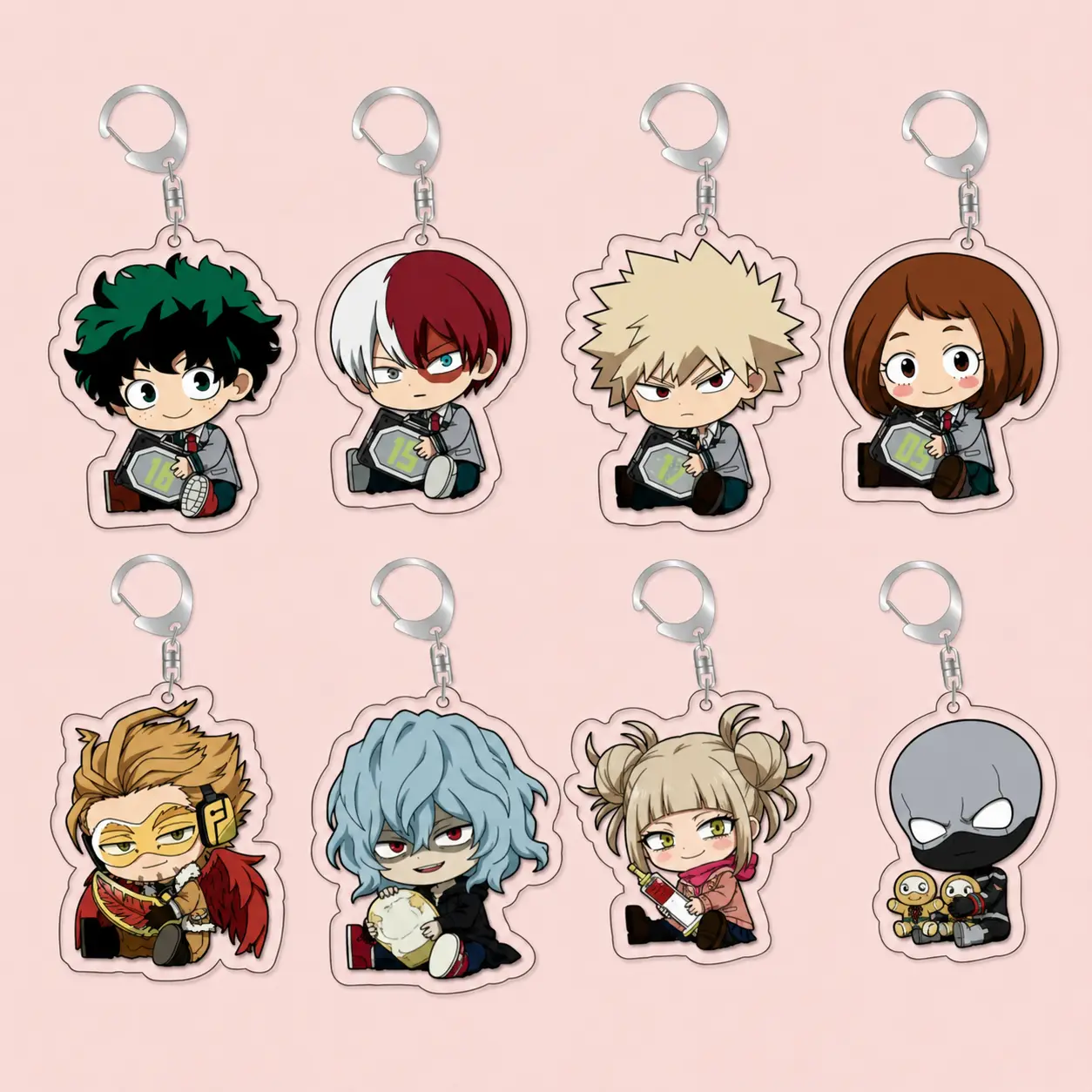 My Hero Academia Keychain - Anime Gift Kawaii Acrylic Charms - Cute Characters, Kawaii Bag Charm for Keys, Backpack & Gifts, Collectible Fan Accessory, Aesthetic Game Merch!