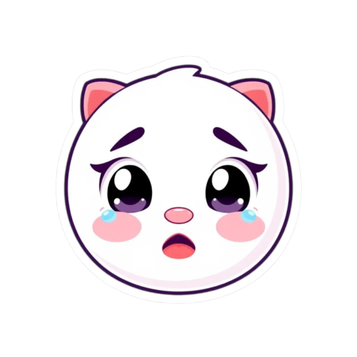 Adorable Sad Cat Face Kiss-Cut Stickers Cute Laptop Decals Gift for Cat Lovers Kids Aesthetic Decor Emotional Expressions decorative--=%2=- sticker=%2=-- vinyl--=%2=- sticker=%2=----=%2=- waterproof=%2=----=%2=- sticker=%2=-- waterproof sticker bullet jou