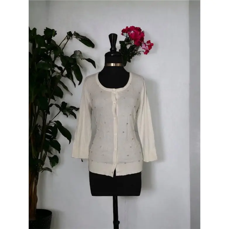 Dana Buchman Studded Cardigan, Size Small - NEW