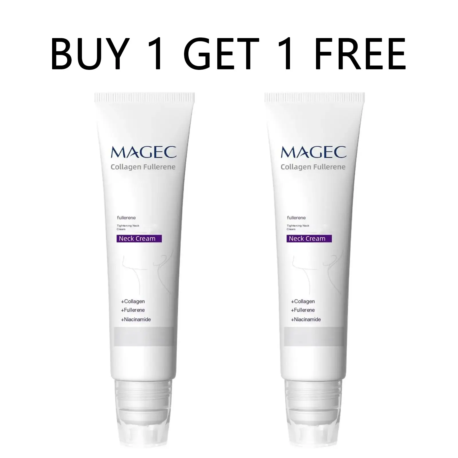 [Buy 1 get 1 free] Reduces Wrinkles and Double Chin,Five Rollers for All Around Massage,Neck Firming Cream,Collagen Neck Cream,Relieves Edema,Suitable for Wrinkled Skin,with Hyaluronic Acid,VitaminC+E.