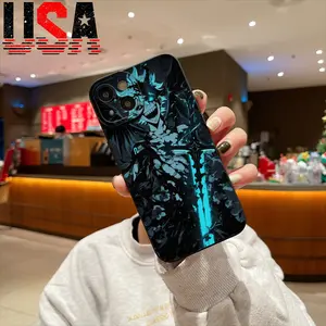 Glowing Demon Artistic Phone Case for iPhone 11/12/13/14/15/16 Pro Max Plus TPU Anti-Shock Lightweight Halloween Black