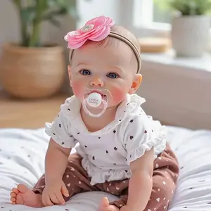 Reborn Baby Dolls 18 Inch Soft Cloth Body Realistic Baby Doll Girl Lovely Painted Hair Girl Doll Handmade Real Life Baby Dolls with Feeding Accessories for Kids Ages 3+