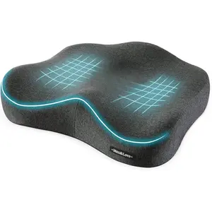 Memory Foam Seat Chair Cushion for Relieves Back Sciatica Pain Tailbone Pain Coccyx Degenerating Disc Orthopedic Osteoarthritis Prostate Cushion Low Back Pain Cushion Hip Shaping (Dark Gray)