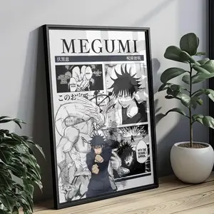 Megumi Poster Vintage Anime Aesthetic JJK Mahoraga Print