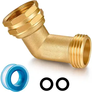 Garden Hose Elbow Connector 45 Degree Hose Extender Solid Brass 3/4" hose adapter (45 degrees elbow (1 PCS))