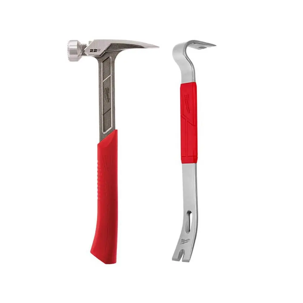 22 oz. Milled Face Framing Hammer with 15 in. Pry Bar 22 oz. Milled Face Framing Hammer with 15 in. Pry Bar
