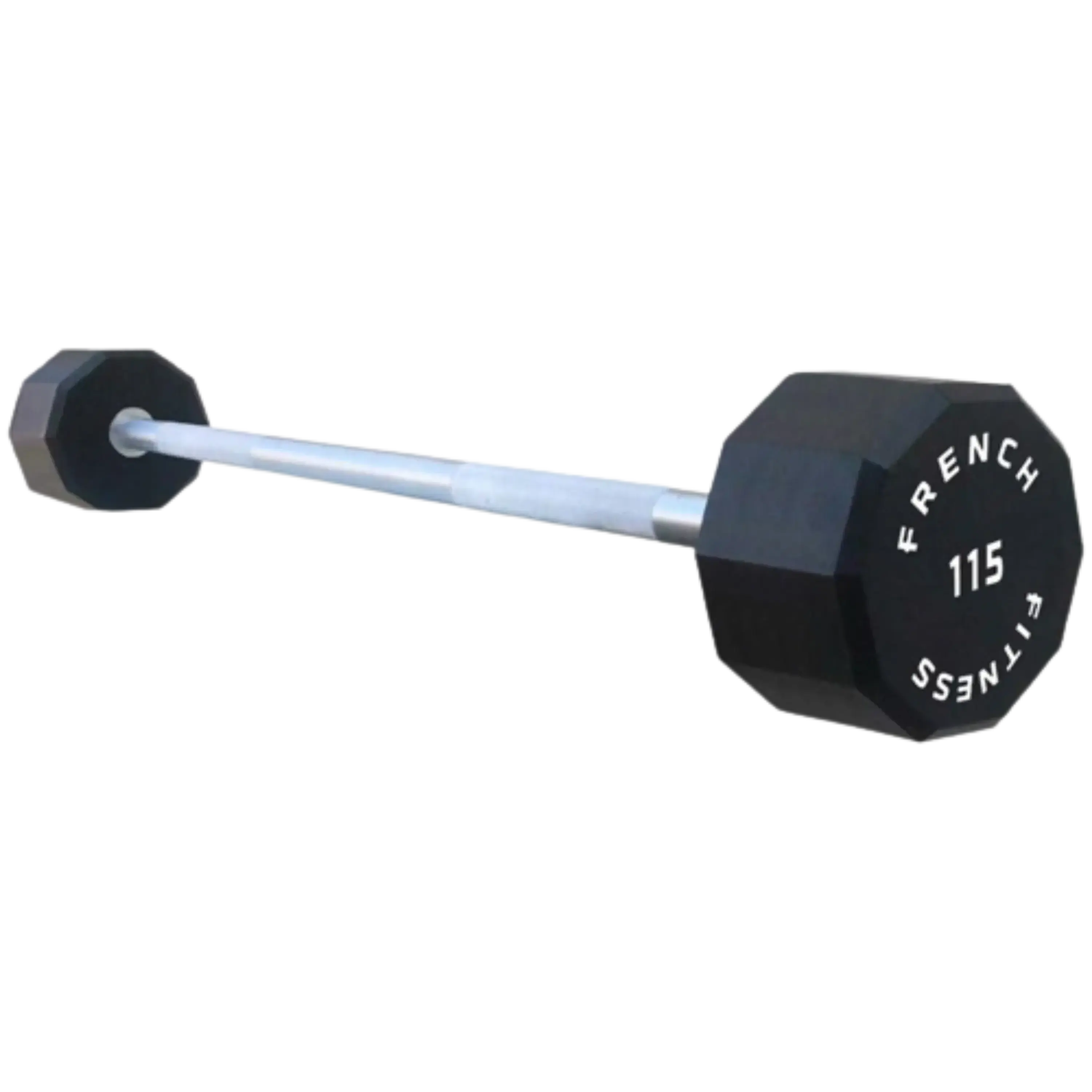 Straight Urethane Barbell, 115 lbs Fixed Weight Bar for Home Gym and Strength Training, Built-to-Last & Virtually Maintenance-Free, Sold as a Single, Barbells, French Fitness