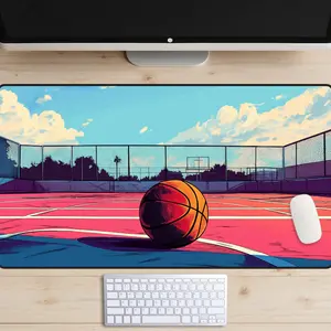 Basketball Court Desk Mat, Basketball Desk Pad, Basketball Fan Gift, Sports Mousepad, Sports Fan Desk Topper, Athlete Laptop Mat, Athletics