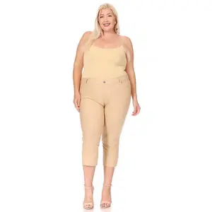 Plus size, stretchy, pull up, capri jeggings