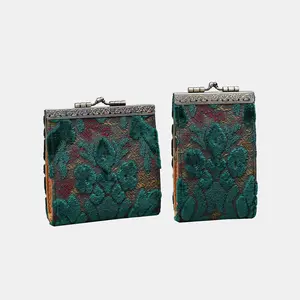 Burnout Velvet Jade Green Card Wallet