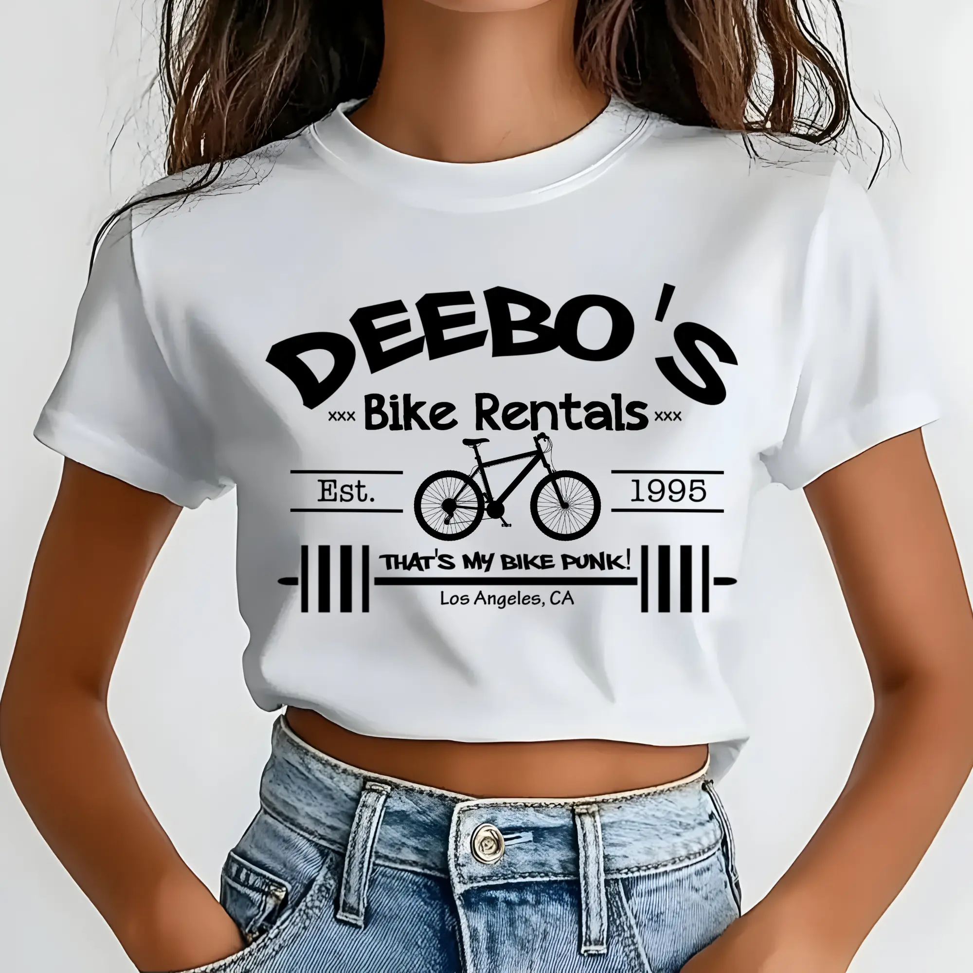 Deebos Bike Rentals Single Color Screen Print - Black Ink