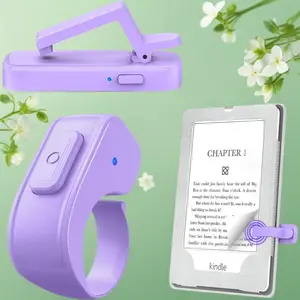Page Turner Ring for Kindle,Remote Control for iPhone iPad Android Tablets E-Readers,Clicker Page Turner for Kindle Accessories for Camera Video Record&Shutter Selfie (Purple)