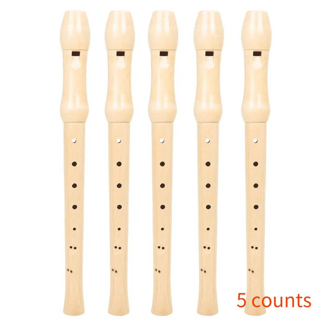Wooden Flute, 5 Counts 8 Holes Flute, Musical Instrument for Beginner, Wind Instrument for Students, Musical Instrument for Home School