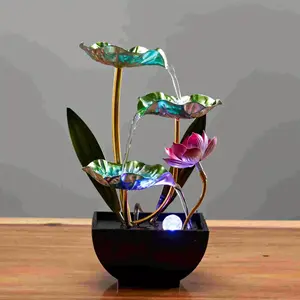 3-Tier Desktop Water Fountain for Office Zen Decor - Relaxing Indoor Water Feature with Cascading Streams, Home Bedroom Living Room Tabletop Fountain Decorations, Stress-Relief Desktop Waterfall Ornament