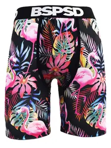 1Pcs Men's Underwear Boxer Briefs Sexy Breathable Mans Inner Boxers Flame Bird Print Boxer Shorts Swimming Man Boxershorts Trunks