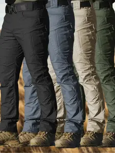 Men's Solid-Color Plain Pocket Zipper Tactical Work Pants Casual, comfortable, and breathable everyday pants All-season men's bottoms Ideal for daily activities, outdoor sports, hiking, fishing, and more
