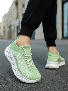 New Men's Casual Sports Shoes Lightweight Breathable Stylish Versatile Knitted Running Shoes Athletic Shoes Workout Sneakers, Comfortable Low-Top Sneakers for All Seasons